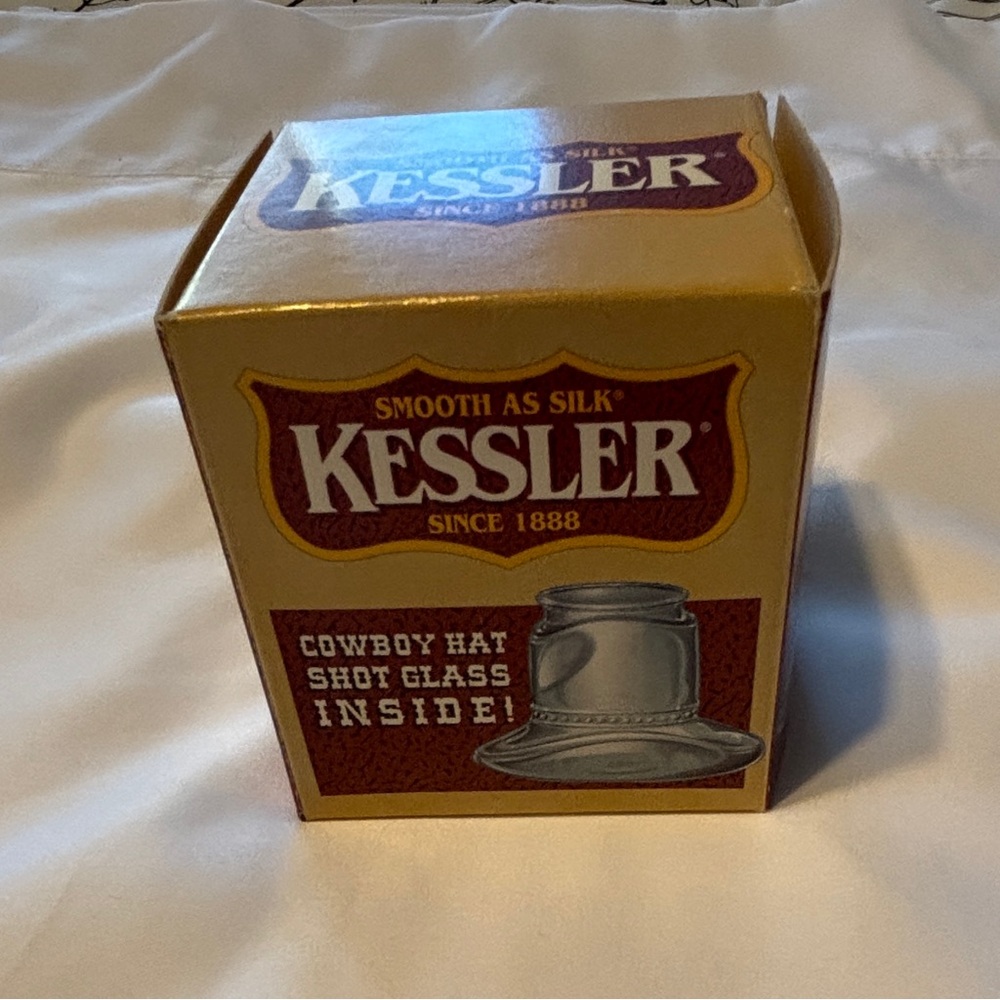 Vintage‎ Kessler Whiskey Cowboy Hat Shaped Shot Glass/toothpick In Original Box